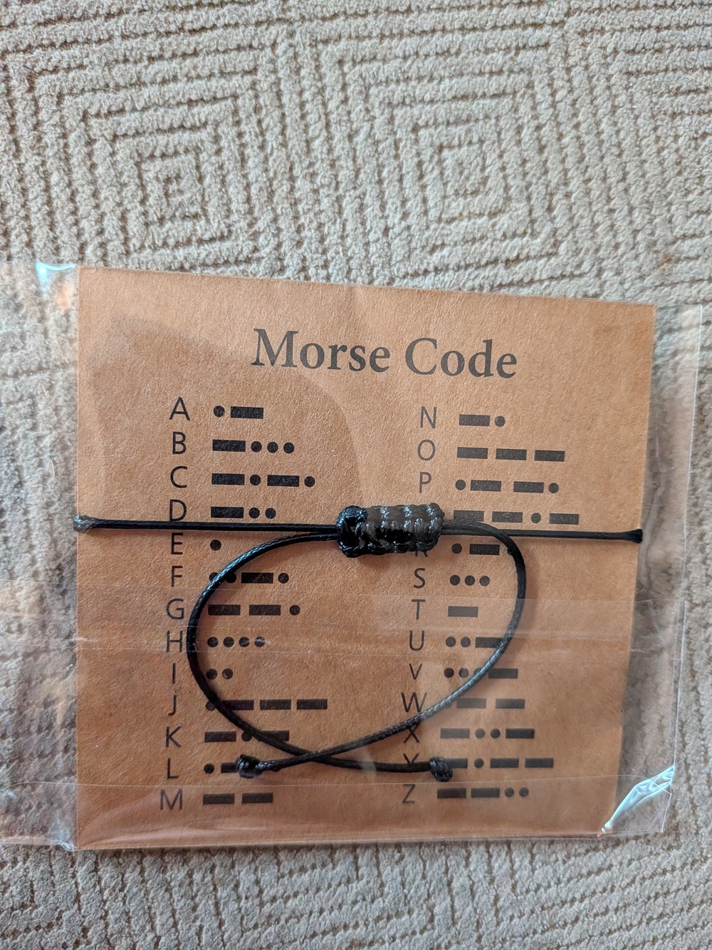 Morse Code Bracelet (1) with Silver Beads - Picture 2 of 8